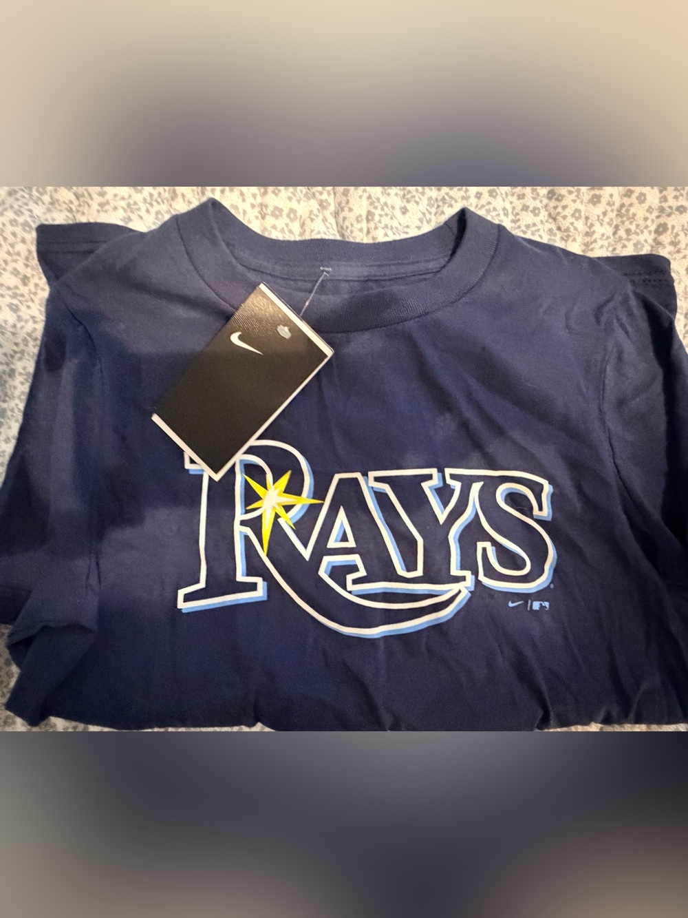 Nike Navy Tampa Bay Rays Logo Short Sleeve Tee